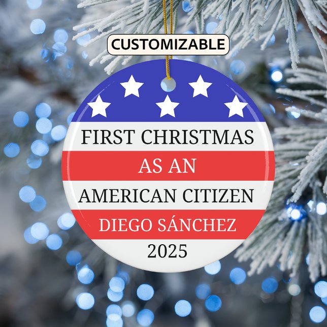 American Citizen Ornament, US Citizenship Ceramic Ornament (Creator Uploaded)