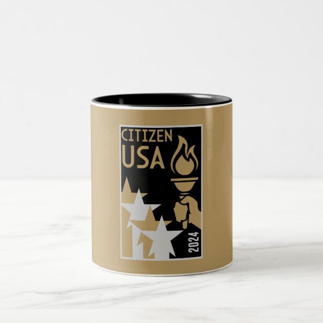 American Citizenship Gifts Two-Tone Coffee Mug (Center)