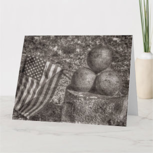American Civil War Cannon Balls Vintage Card