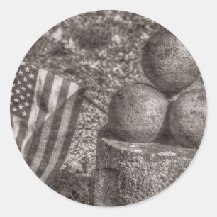 American Civil War Cannon Balls Vintage Classic Round Sticker