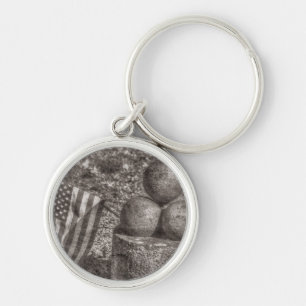 American Civil War Cannon Balls Vintage Keychain