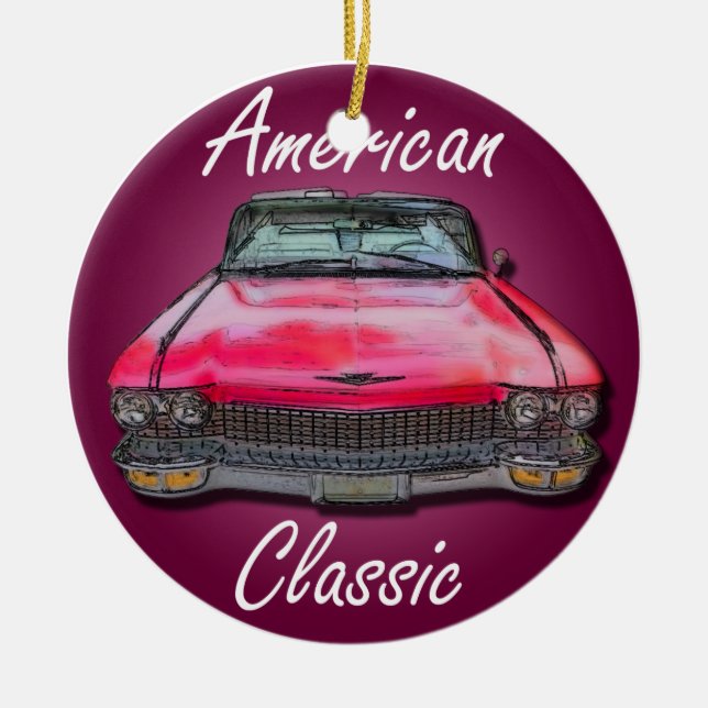 American Classic 1960 Cadillac Ceramic Ornament (Front)