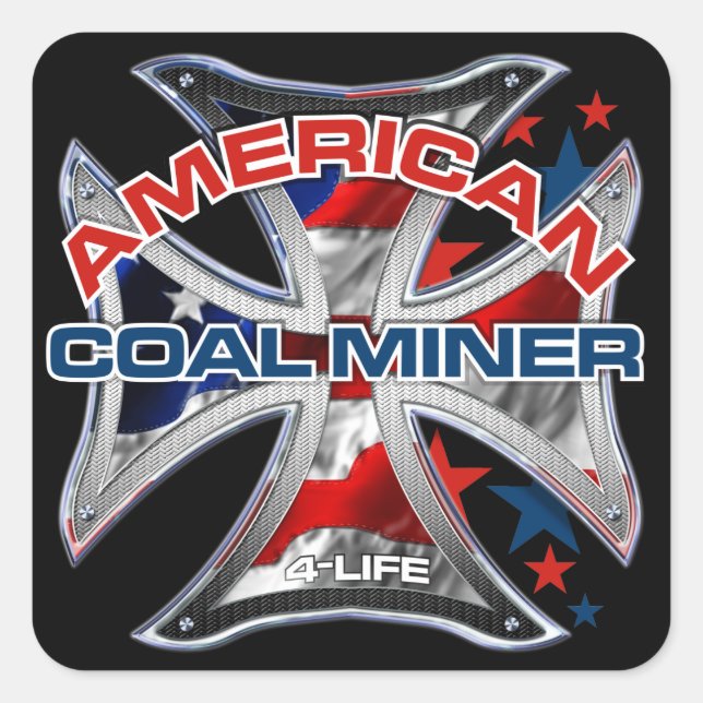 AMERICAN COAL MINER SQUARE STICKER (Front)