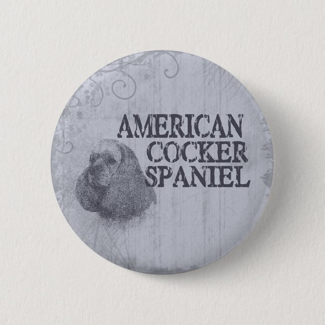 American Cocker Spaniel 2 Inch Round Button (Front)