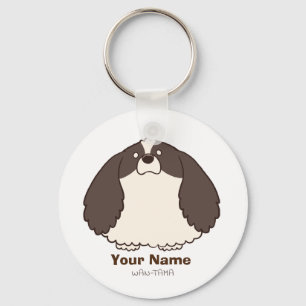 American Cocker Spaniel "Ametama (Black and White) Keychain
