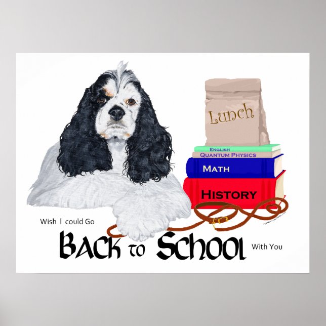 American Cocker Spaniel Back to School Poster (Front)