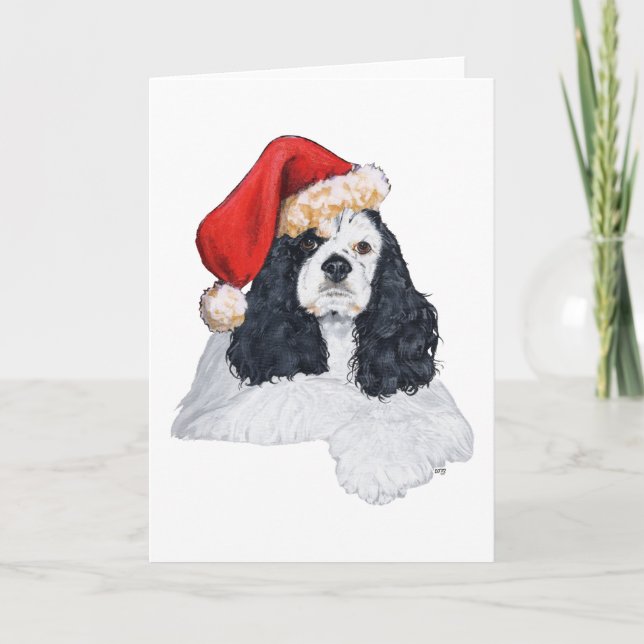American Cocker Spaniel Christmas Holiday Card (Front)