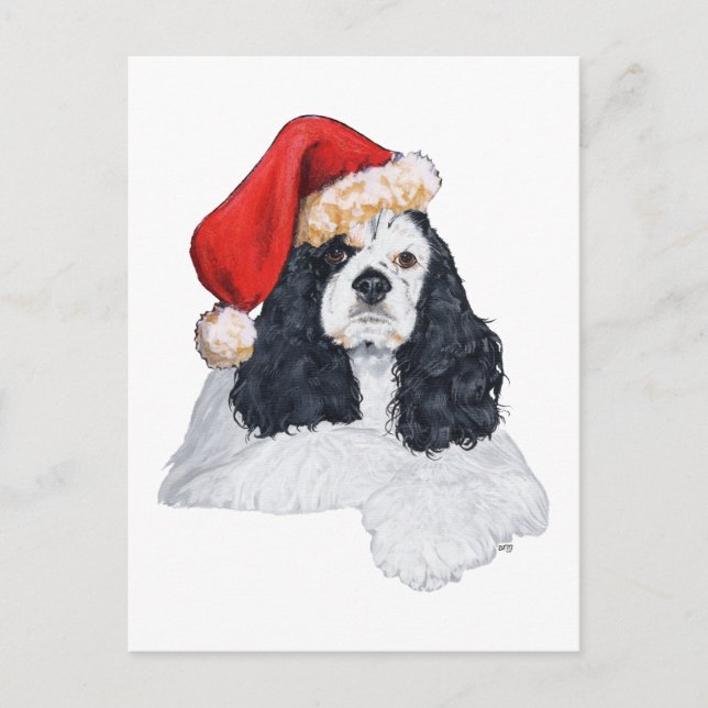 American Cocker Spaniel Christmas Holiday Postcard (Front)