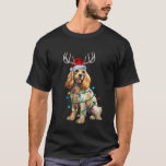 American Cocker Spaniel Christmas Lights Santa Hat T-Shirt<br><div class="desc">American Cocker Spaniel Christmas Lights Santa Hat Pajama</div>