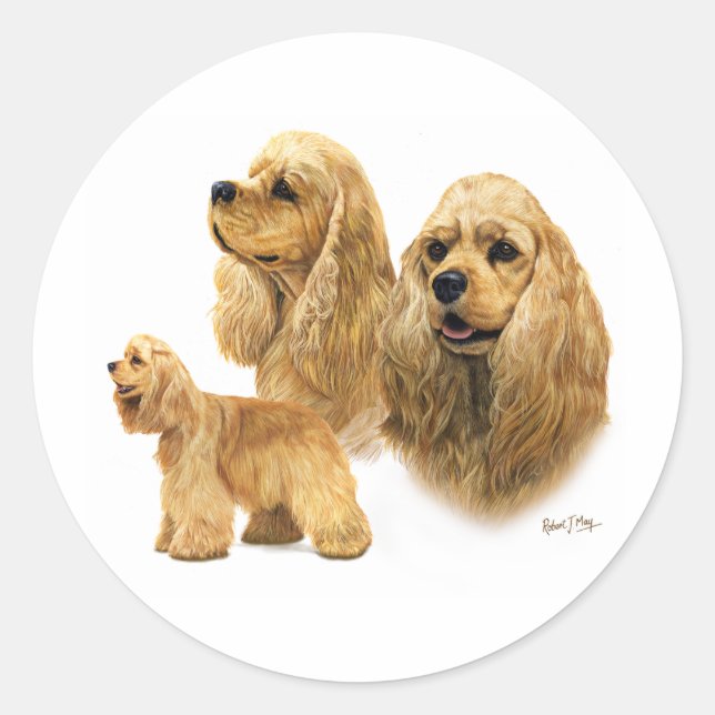 American Cocker Spaniel Classic Round Sticker (Front)