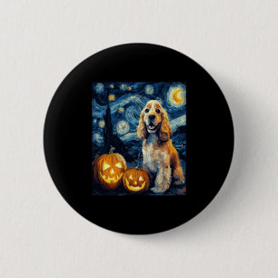 American Cocker Spaniel Cute Dog Halloween Jack O  2 Inch Round Button