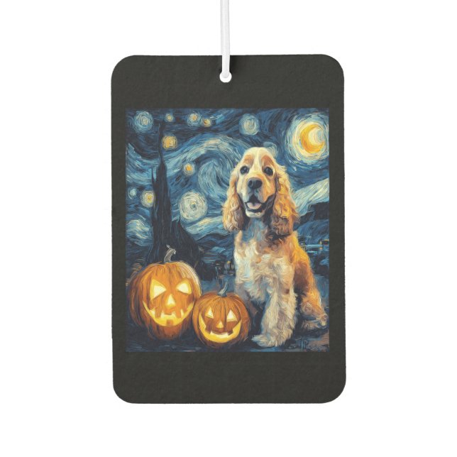 American Cocker Spaniel Cute Dog Halloween Jack O  Air Freshener (Front)