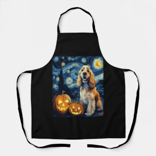 American Cocker Spaniel Cute Dog Halloween Jack O Apron