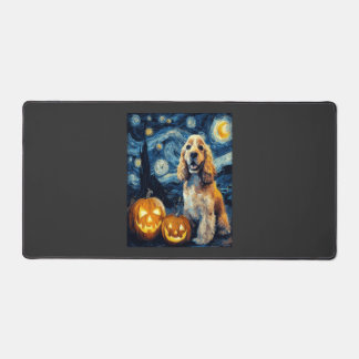 American Cocker Spaniel Cute Dog Halloween Jack O Desk Mat