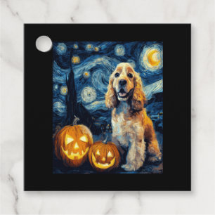 American Cocker Spaniel Cute Dog Halloween Jack O Favour Tags