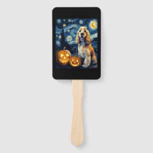 American Cocker Spaniel Cute Dog Halloween Jack O  Hand Fan