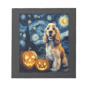 American Cocker Spaniel Cute Dog Halloween Jack O  Notepad
