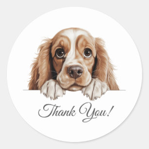 American Cocker Spaniel Cute Dog Thank You Classic Round Sticker