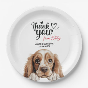 American Cocker Spaniel Dog Wedding Cocktail Paper Plate