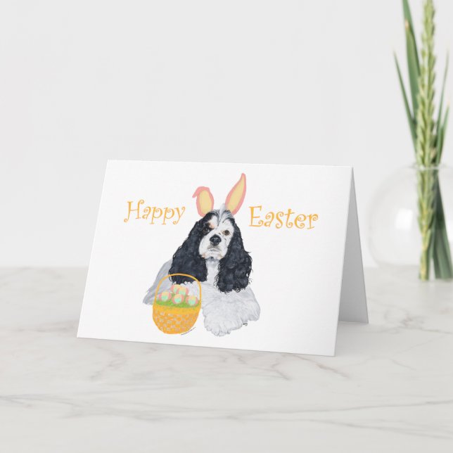 American Cocker Spaniel Easter Holiday Card (Front)
