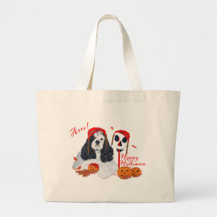 American Cocker Spaniel Halloween Large Tote Bag