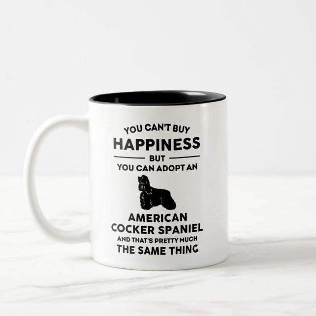 American Cocker Spaniel Happiness Two-Tone Coffee Mug (Left)