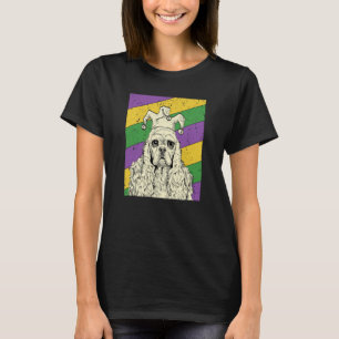 American Cocker Spaniel Jester Mardi Gras Dog Mom T-Shirt