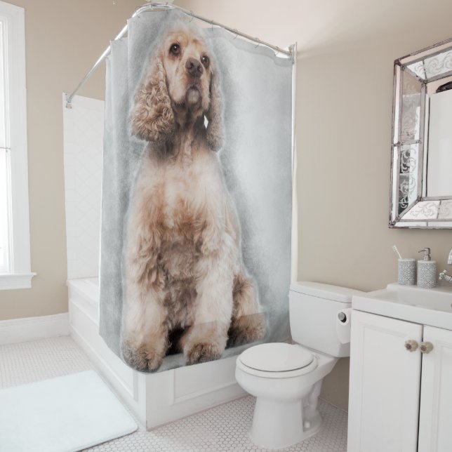 American Cocker Spaniel Painting Pencil (In Situ)