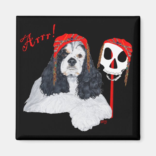 American Cocker Spaniel Pirate Magnet (Front)