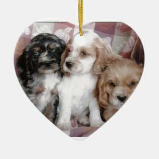American Cocker Spaniel Puppies Ceramic Ornament