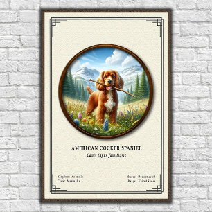 American Cocker Spaniel Zoology Series Poster