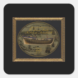 American Colonial Schooner Sir Edward Hawke Square Sticker