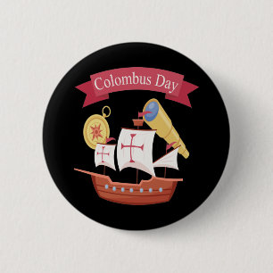 American Columbus Day celebration 2 Inch Round Button