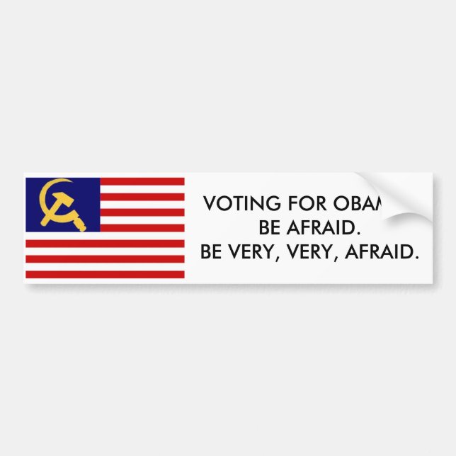 American Communist Flag, Obama Bumper Sticker (Front)