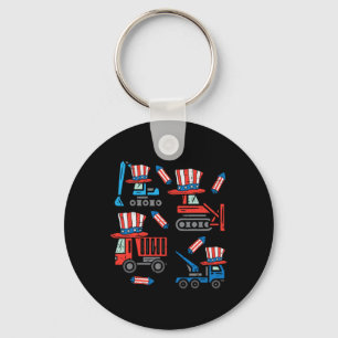 American Construction 4th Of July Fourth Toddler B Keychain