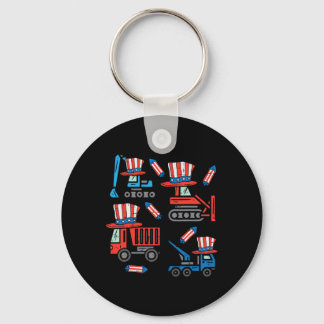 American Construction 4th Of July Fourth Toddler B Keychain