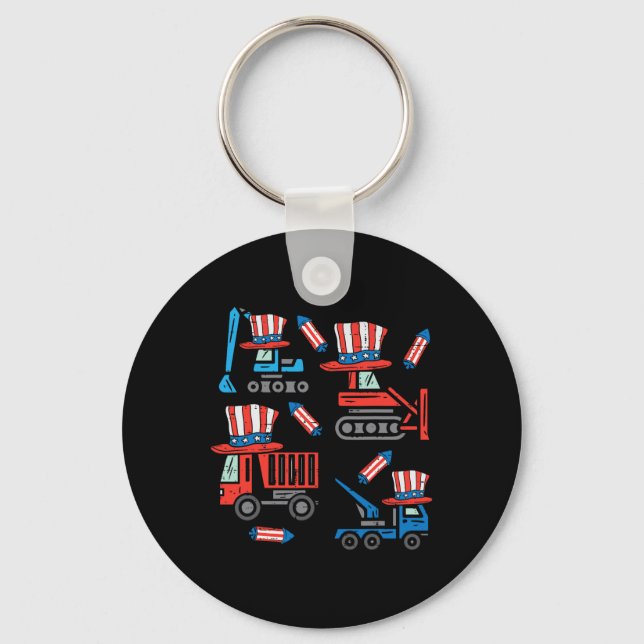 American Construction 4th Of July Fourth Toddler B Keychain (Front)