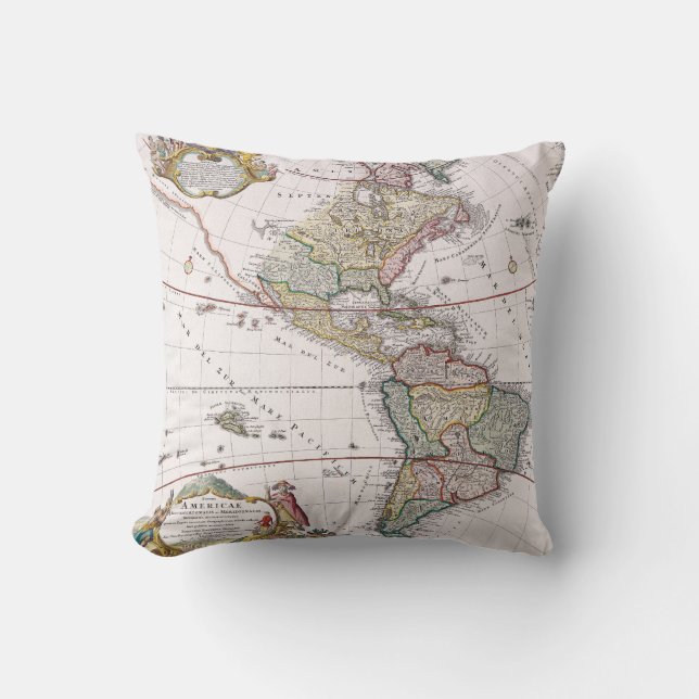 American Continents - Throw Pillow (Front)
