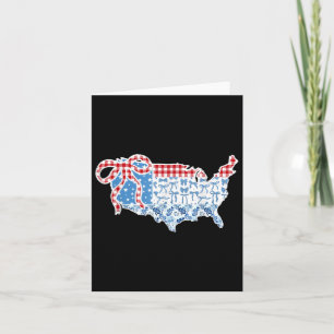American Coquette Bow Patriotic Freedom Happy 4th Card