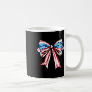 American Coquette Bow Patriotic Usa Flag Happy 4th Coffee Mug