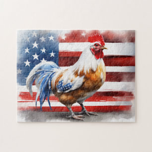 American Country Chicken Jigsaw Puzzle