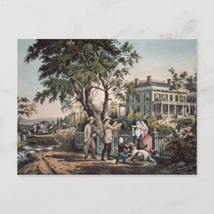 American Country Life - October Afternoon, 1855 Postcard