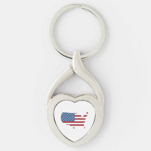 American country National flag geographic Keychain