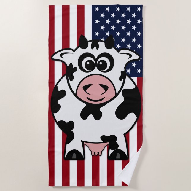 American Cow Beach Towel (Front)