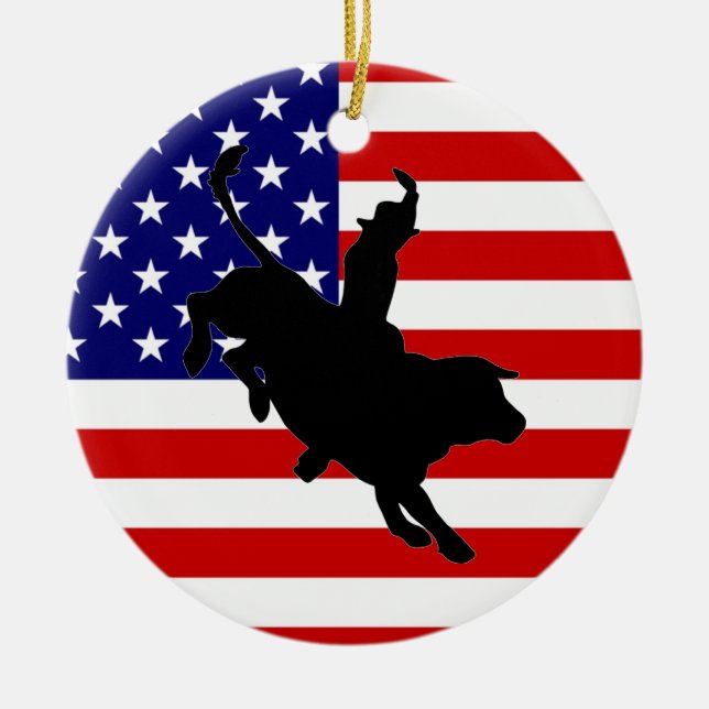 American Cowboy Ceramic Ornament (Front)