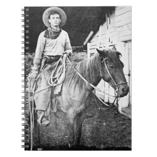 American cowboy in Kansas, c.1880 (b/w photo) Notebook