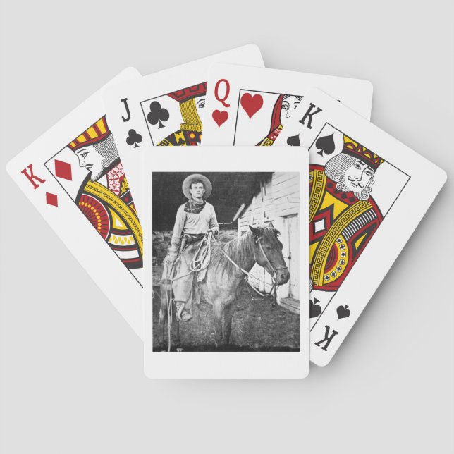 American cowboy in Kansas, c.1880 (b/w photo) Playing Cards (Back)
