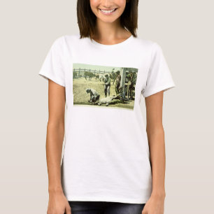 American cowboys branding a calf, c.1900 (photo) T-Shirt