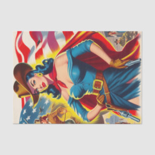 American Cowgirl Pin-up Tissue Paper