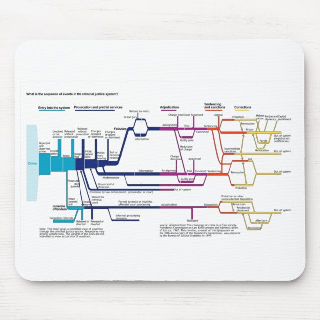 American Criminal Justice System Process Flowchart Mouse Pad (Front)